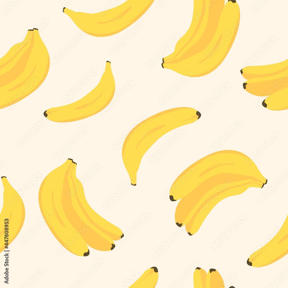 Flat design bananas seamles pattern background