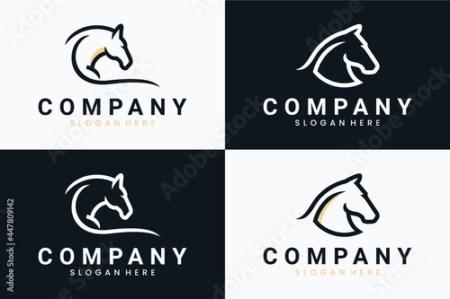 set of horse template ,logo design inspiration