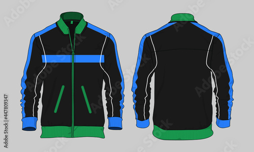 retro vintage windbreaker jacket template