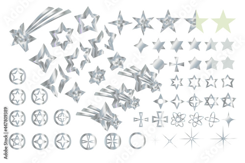 銀色の星セットsvg