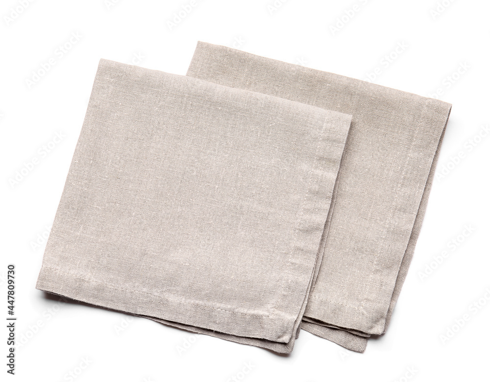 Clean napkins on white background Clean napkins on white background