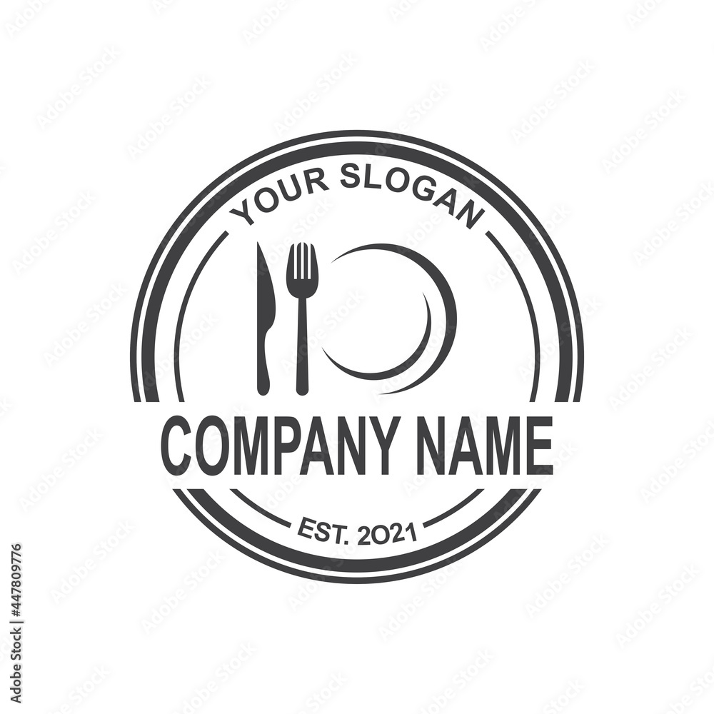 Fototapeta Logo restauracji, wektor logo żywności