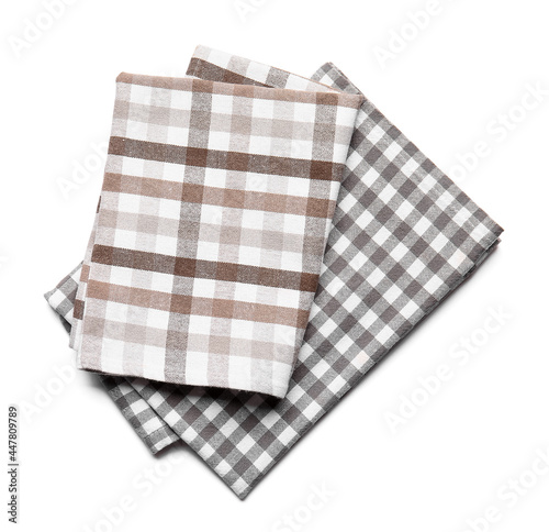 Clean napkins on white background