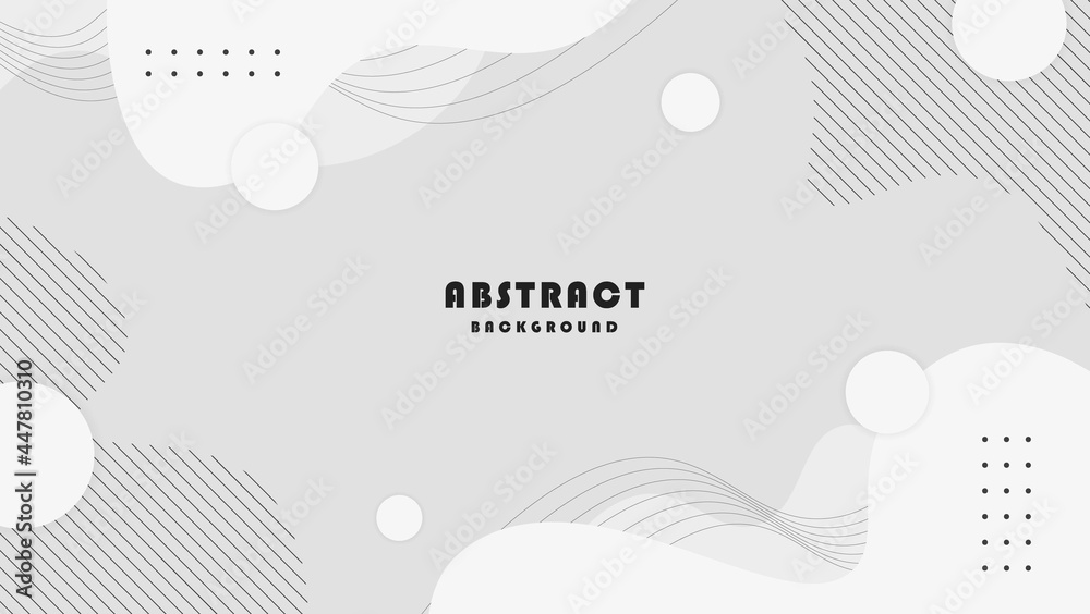 Modern White Abstract Geometric Background With Wave Shapes And Line Pattern