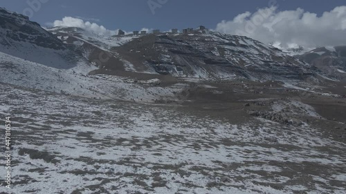 Tomas aérea de valle nevado, chile 