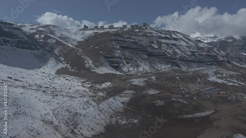 Tomas aérea de valle nevado, chile 
