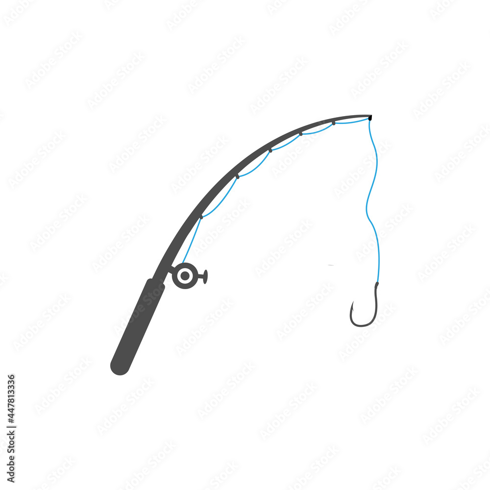 Fototapeta premium Fishing rod icon design template vector isolated illustration