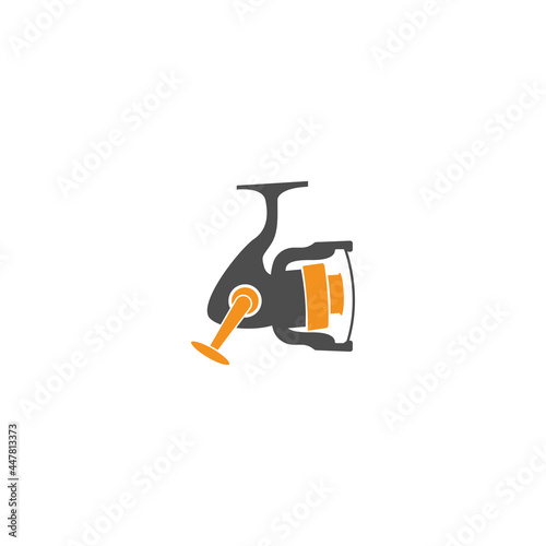 Fishing reel icon design template vector isolated illustration