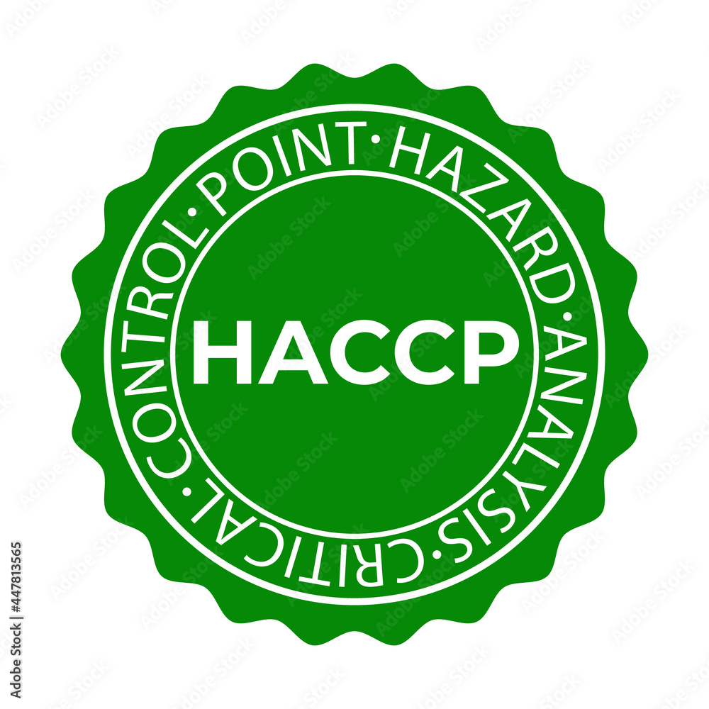 HACCP stamp. Hazard analysis critical control points icon. Vector logo template HACCP stamp. Hazard analysis critical control points icon. Vector logo template