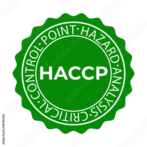 HACCP stamp. Hazard analysis critical control points icon. Vector logo template