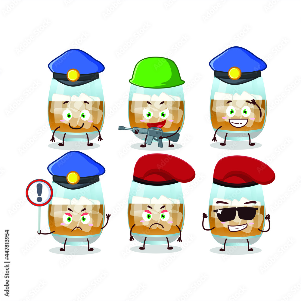 A dedicated Police officer of rum drink mascot design style. Vector illustration
