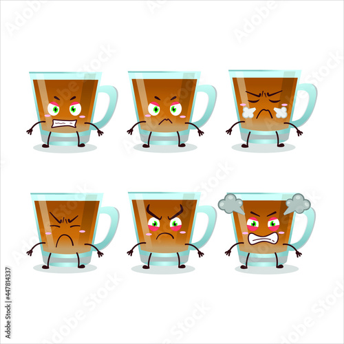Shaah hawash cartoon character with various angry expressions. Vector illustration