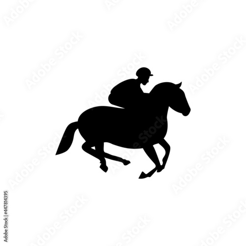 Horse jockey icon design template vector isolated illustration