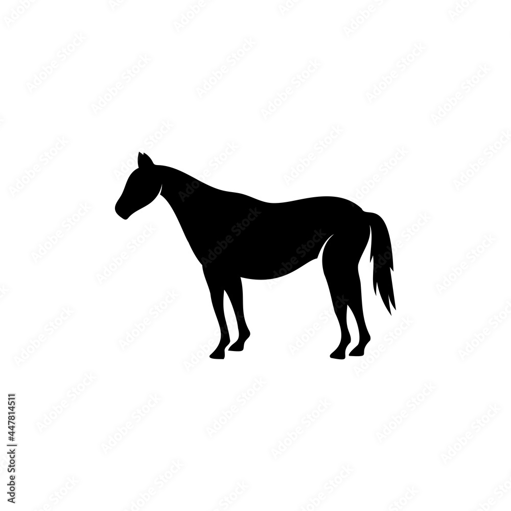 Horse standing icon design template vector isolated illustration
