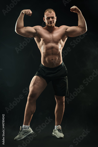 man demonstrates his strength