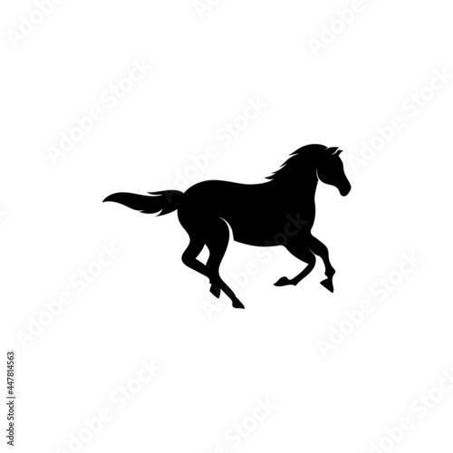 Horse running icon design template vector isolated illustration