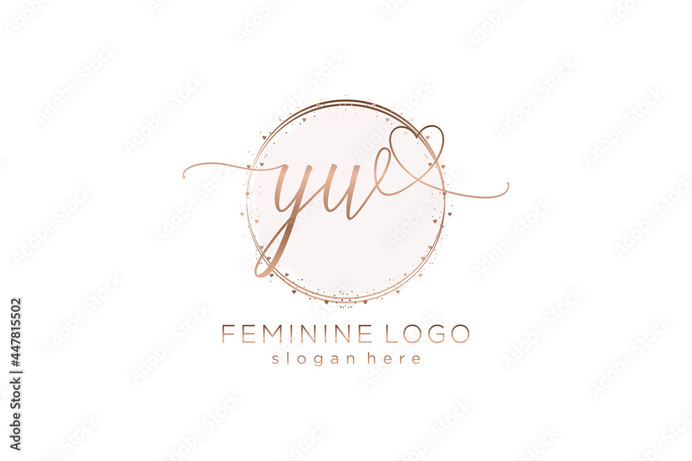Initial YW handwriting logo with circle template vector logo of initial ...