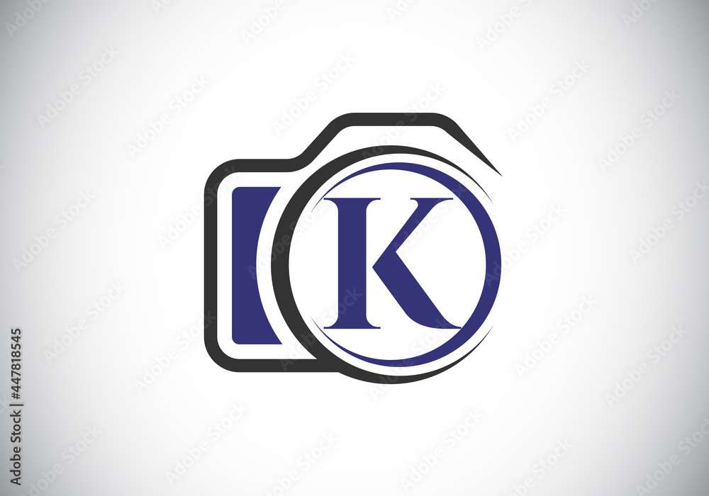 Initial K monogram letter alphabet with a camera icon. Photography logo vector illustration. Modern logo design for photography business, and company identity. Initial K monogram letter alphabet with a camera icon. Photography logo vector illustration. Modern logo design for photography business, and company identity.