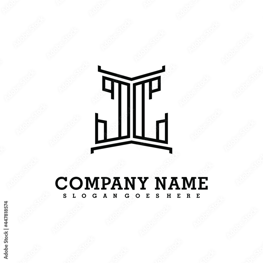 Initial letter JL logo vector design template