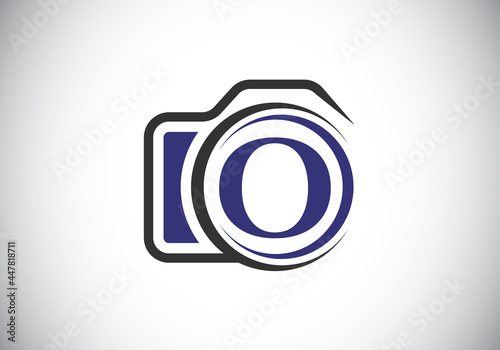 Initial O monogram letter alphabet with a camera icon. Photography logo vector illustration. Modern logo design for photography business, and company identity.
