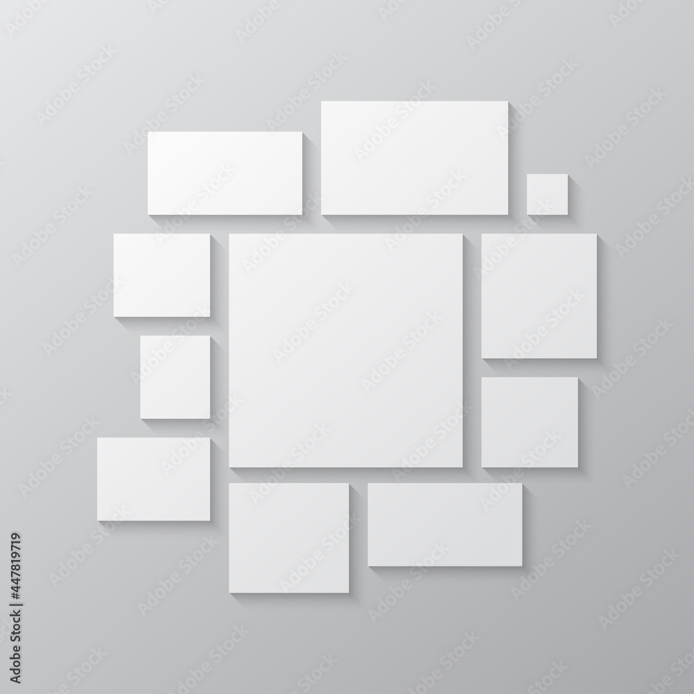 Template collage of eleven frames, images, photo Template collage of eleven frames, images, photo