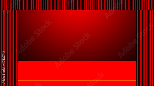 Vector, Blank live red color studio space background, product display with copy space for content design display.Banner to advertise products on website