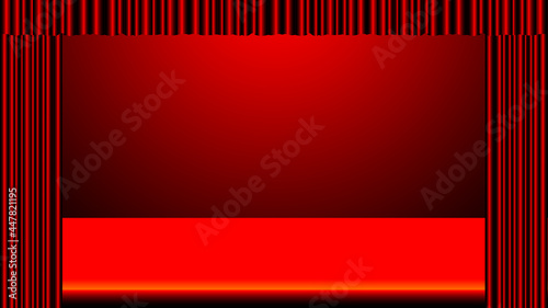 Vector, Blank live red color studio space background, product display with copy space for content design display.Banner to advertise products on website