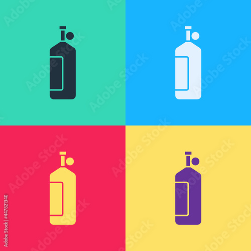 Pop art Aqualung icon isolated on color background. Oxygen tank for diver. Diving equipment. Extreme sport. Diving underwater equipment. Vector