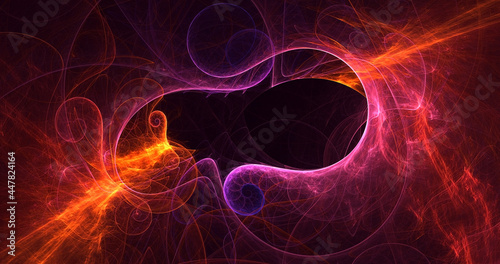 3D rendering abstract multicolor fractal light background 