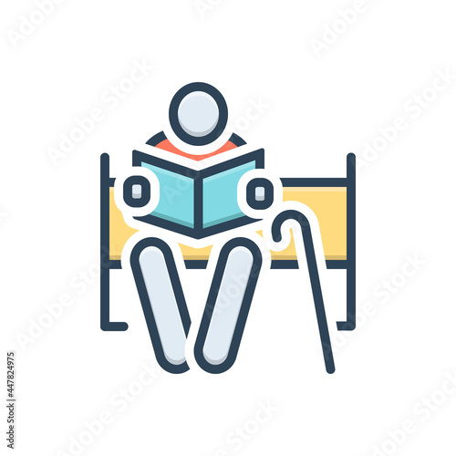 Color illustration icon for retirement