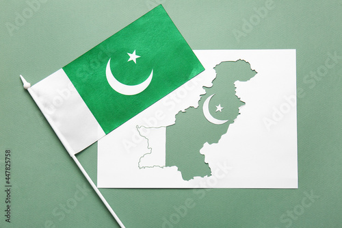 Paper sheet with map and fl...