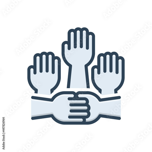 Color illustration icon for racial 