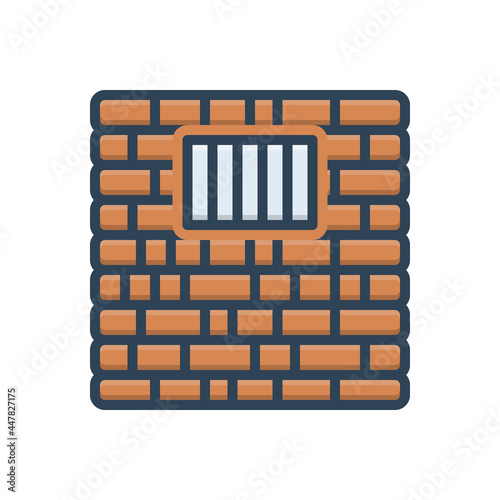 Color illustration icon for jail 