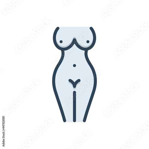 Color illustration icon for naked 