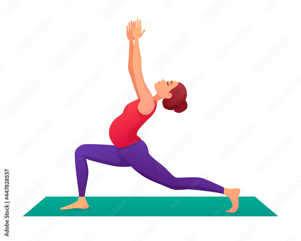 Pregnant girl in a yoga pose. Vector image in cartoon style. Pilates and stretching for pregnant women. Isolated on white background
Pregnant girl in a yoga pose. Vector image in cartoon style. Pilates and stretching for pregnant women. Isolated on white background