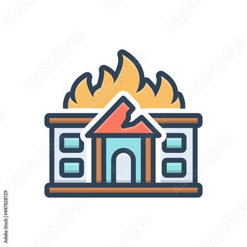 Color illustration icon for damage 