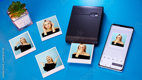 mobile photo printer. Printing photos from a smartphone photo
