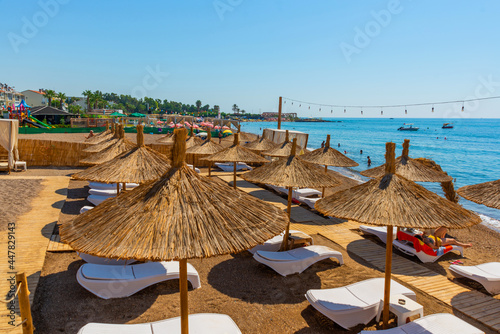 ANTALYA, TURKEY: Landscape on Lara beach on the Mediterranean coast in Antalya.