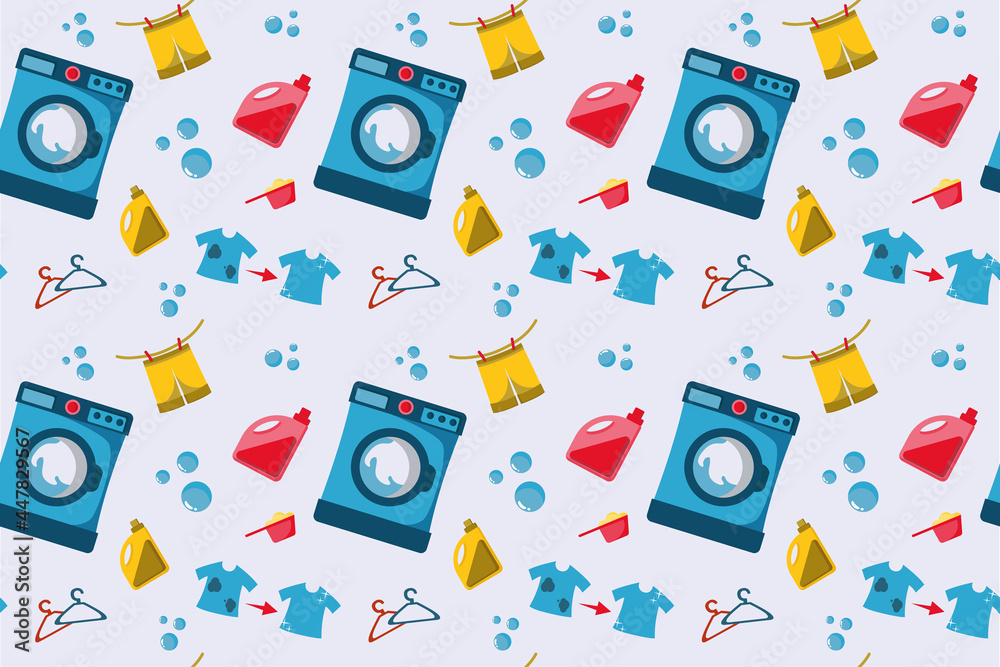 Laundry theme pattern for laundry service. Laundry pattern for ...
