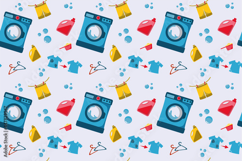 Laundry theme pattern for laundry service. Laundry pattern for wallpaper, textile, background. 