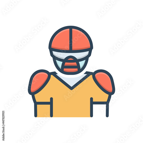 Color illustration icon for quarterback 