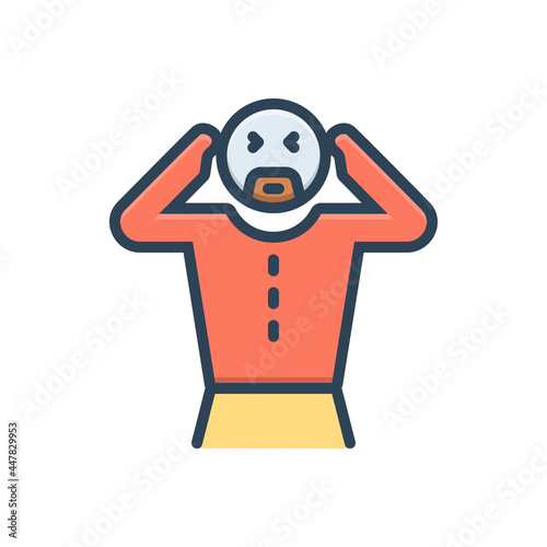 Color illustration icon for unable 