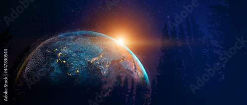 Global connection The best in the world of wireless connections. Best Global Business Internet Ideas from Artificial Intelligence Concept. Map of the planet. Elements of this image furnished by NASA.