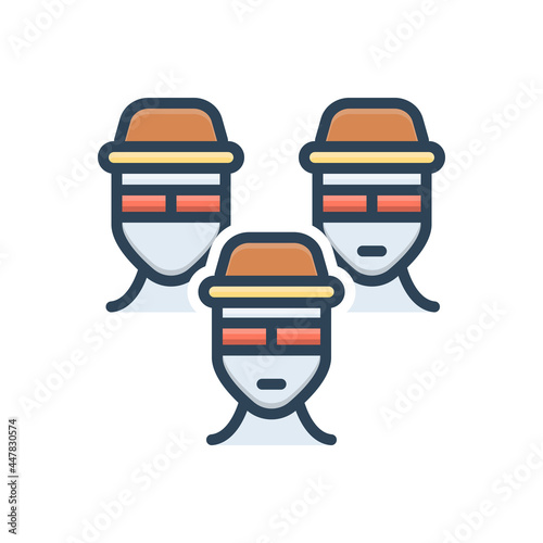 Color illustration icon for gang
