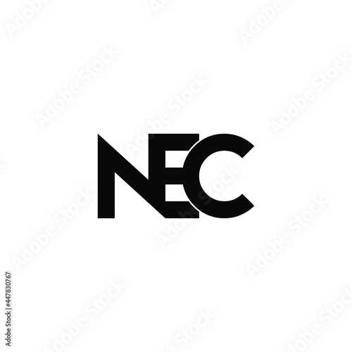 nec initial letter monogram logo design
