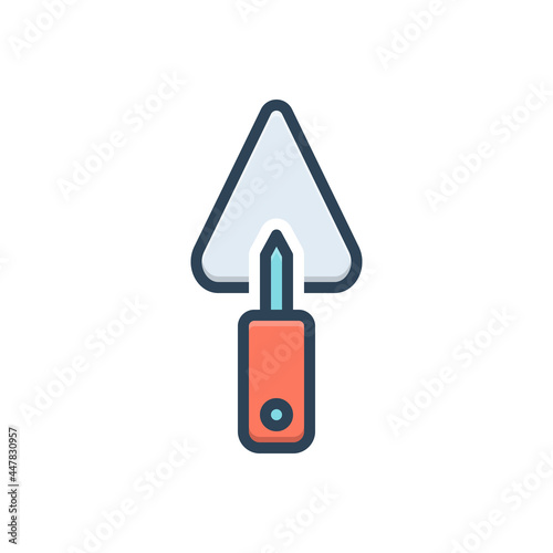 Color illustration icon for trowel 