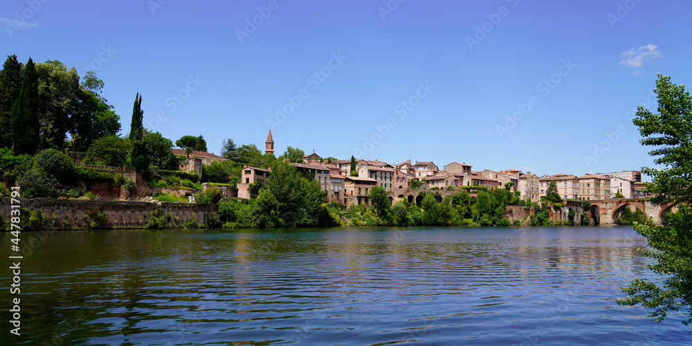 Albi view of the city from the Tarn river in france