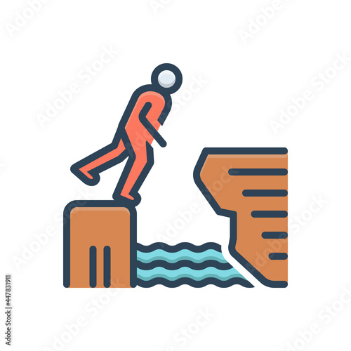 Color illustration icon for dare 