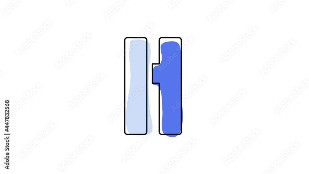 Letter H. 4K video. Blue font animated isolated on clear white background. Contrasting symbol, moving mobile form, black outline. Capital Letter H for software, user interface, mobile app, game. Letter H. 4K video. Blue font animated isolated on clear white background. Contrasting symbol, moving mobile form, black outline. Capital Letter H for software, user interface, mobile app, game.