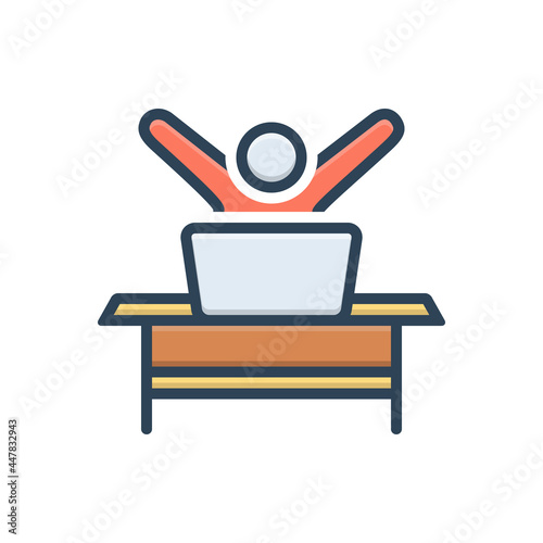 Color illustration icon for eager 